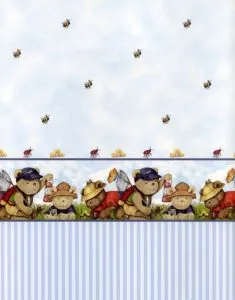 Wallpaper - Teddies Day Out, Approximately 29.5cm x 41cm (sheet) (MISC19)